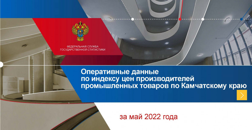 Оперативные данные по индексу цен производителей промышленных товаров по Камчатскому краю за май 2022 года